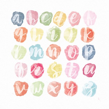Framed Watercolor Alphabet Print