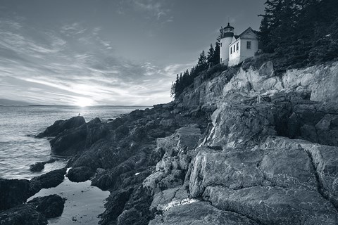 Framed Bass Harbor Head Sunset no Border Print