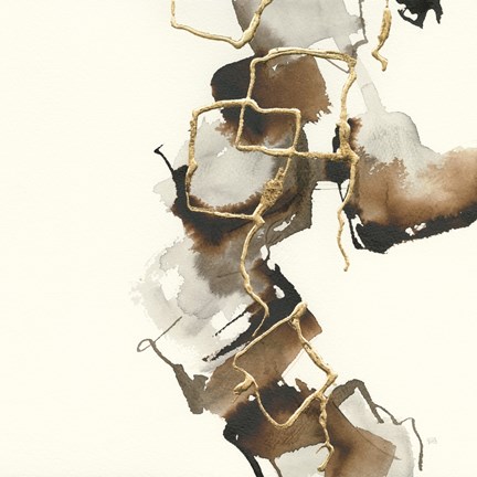 Framed Gold Squares II Print