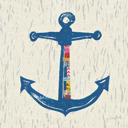 Framed Nautical Collage III on Linen Print