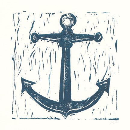 Framed Nautical Collage on White III Print