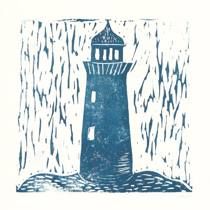 Framed Nautical Collage on White I Print