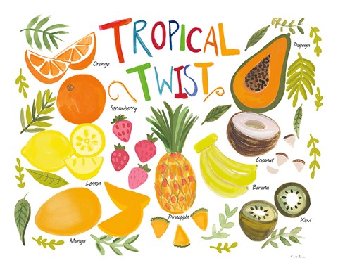 Framed Fruity Smoothie II on White Print