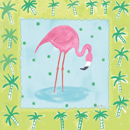 Framed Flamingo Dance III v2 Print