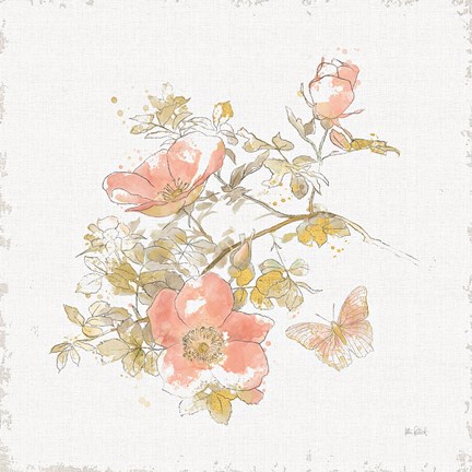 Framed Watery Blooms IV Print