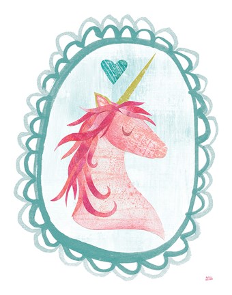 Framed Unicorn Magic I with Border Print