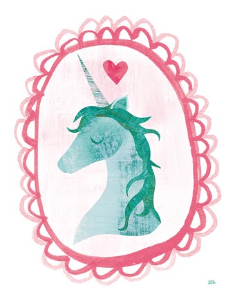 Framed Unicorn Magic II with Border Print