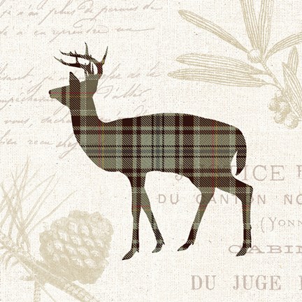 Framed Plaid Lodge II Tan Print