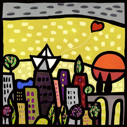 Framed Il Cuore vive sulla Piccola Citta Print