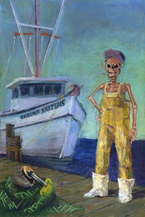 Framed Shrimp Happens Print