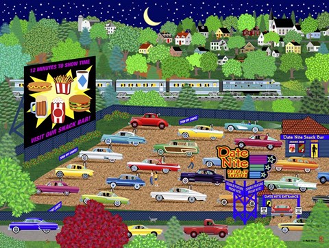 Framed Date Nite Drive In Print