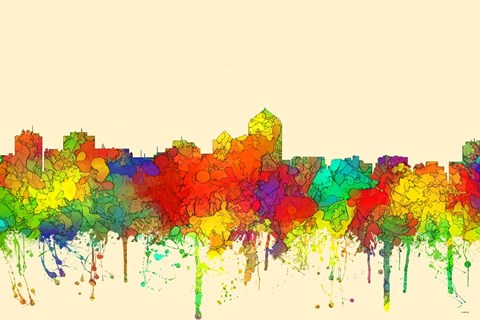 Framed Albuquerque New Mexico Skyline-SG Print