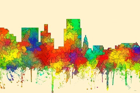 Framed Boise Idaho Skyline-SG Print