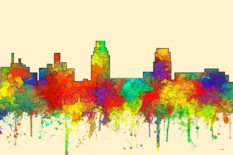 Framed Camden New Jersey Skyline-SG Print