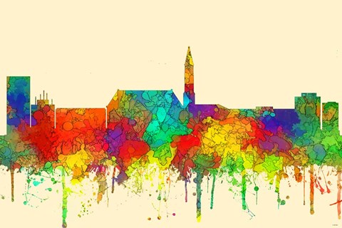 Framed Cheyenne Wyoming Skyline-SG Print