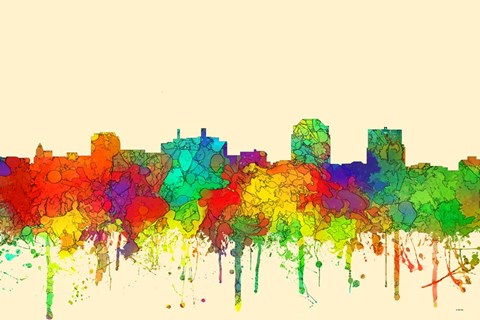 Framed Colorado Springs Colorado Skyline-SG Print