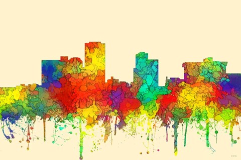 Framed Little Rock Arkansas Skyline-SG Print