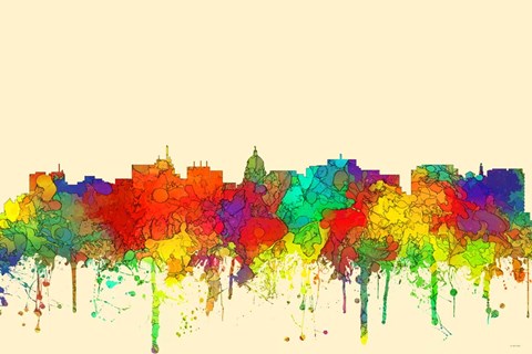 Framed Madison Wisconsin Skyline-SG Print