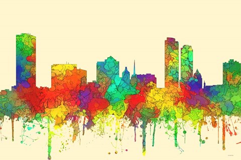 Framed Milwaukee Wisconsin Skyline-SG Print