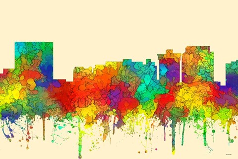 Framed Newport News Virginia Skyline-SG Print