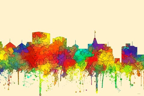 Framed Oakland California Skyline-SG Print