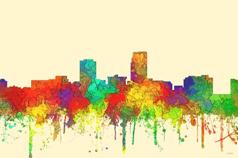 Framed Omaha Nebraska Skyline-SG Print