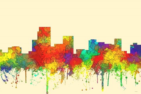 Framed Parsippany New Jersey Skyline-SG Print