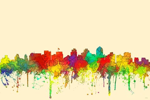 Framed San Diego California Skyline-SG Print