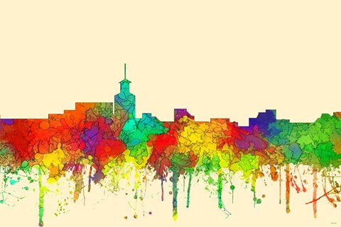 Framed Santa Fe New Mexico Skyline-SG Print