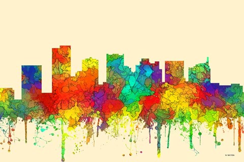 Framed Scottsdale Arizona Skyline-SG Print