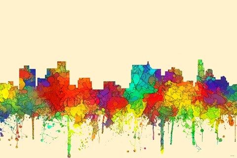 Framed Springfield Illinois Skyline-SG Print