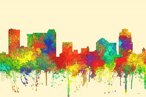 Framed St Petersburg Florida Skyline-SG Print