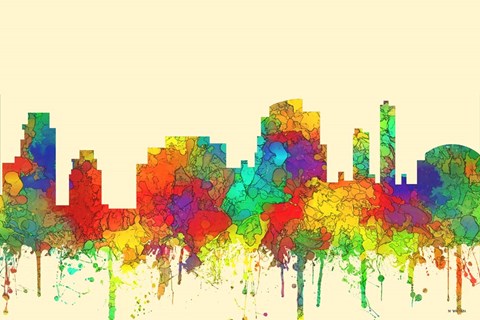 Framed Tempe Arizona Skyline-sg Print