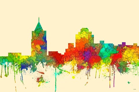 Framed Virginia Beach Virginia Skyline SG Print