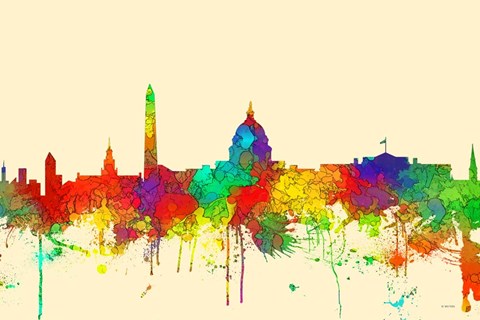 Framed Washington DC Skyline SG Print