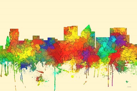 Framed Wichita Kansas  Skyline-SG Print