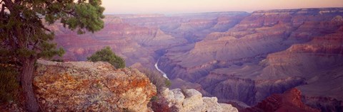 Framed Aerial view of a Valley, Mohave Point, Grand Canyon National Park, Arizona Print