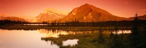 Framed View of the Mt Rundle, Banff National Park, Alberta, Canada Print