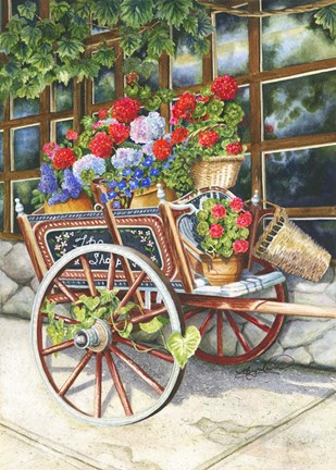 Framed Peddlin Posies Print