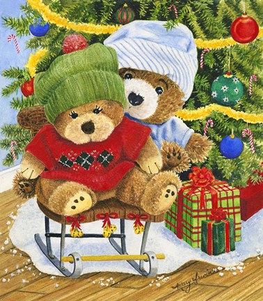 Framed Teddy Bear Christmas Print