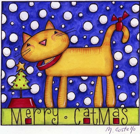 Framed Color Kitty Print