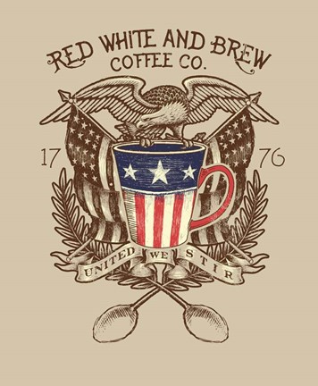 Framed Red, White &amp; Brew Print