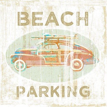 Framed Beach Parking Print