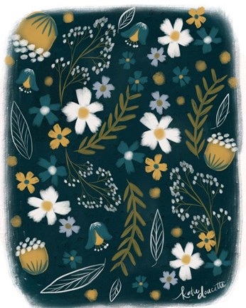 Framed Vintage Floral II Print