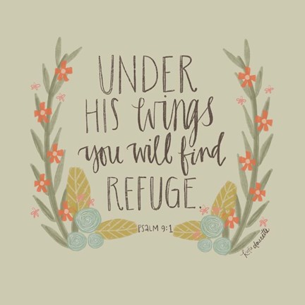 Framed Under His Wings Print