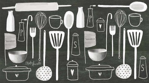 Framed Kitchen Utensils Print