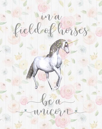 Framed Be a Unicorn Floral Print