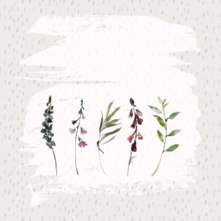 Framed Florals on Grunge Square Print