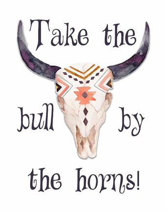 Framed Bull by the Horns Print