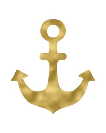 Framed Gold Anchor Print